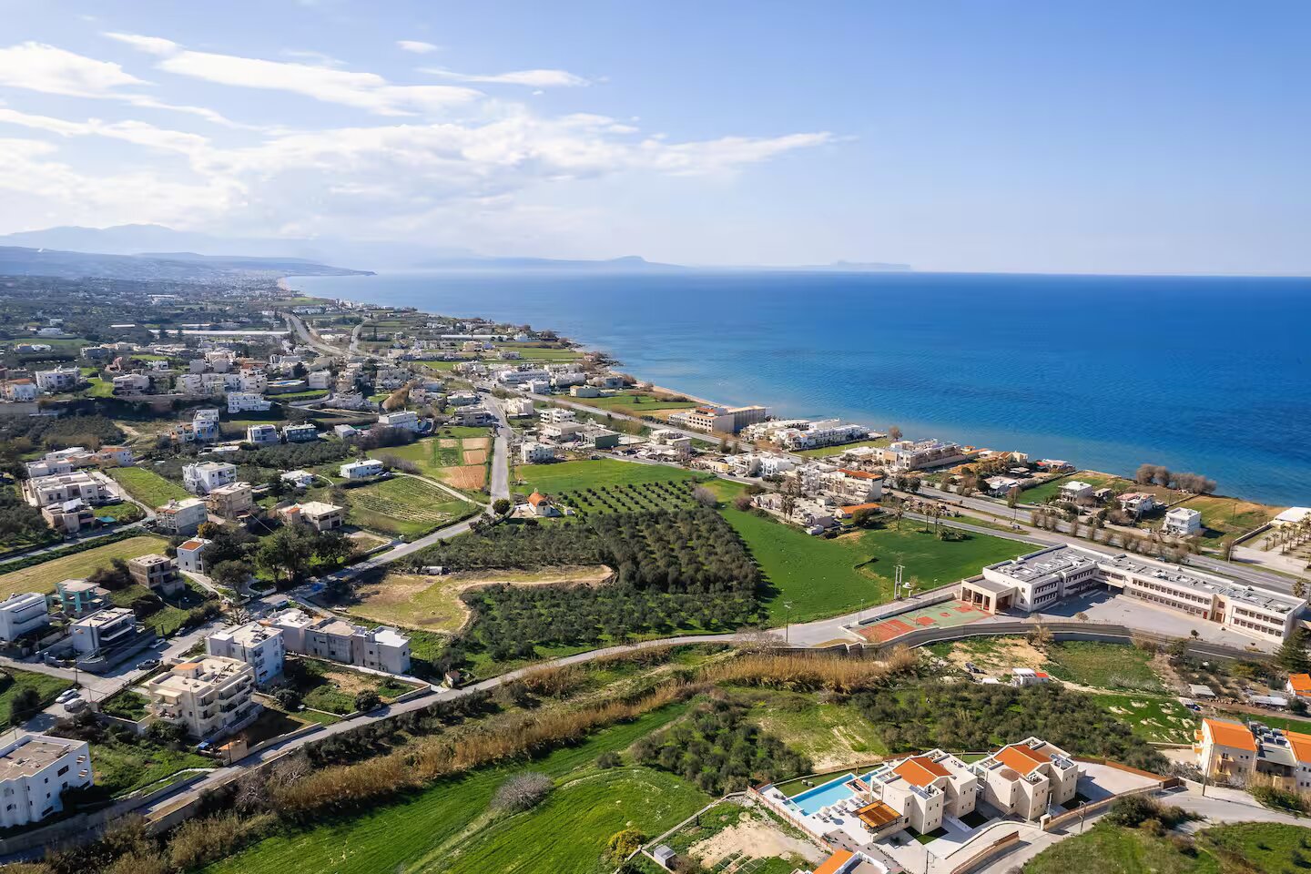 Rethymno coastline aerial
