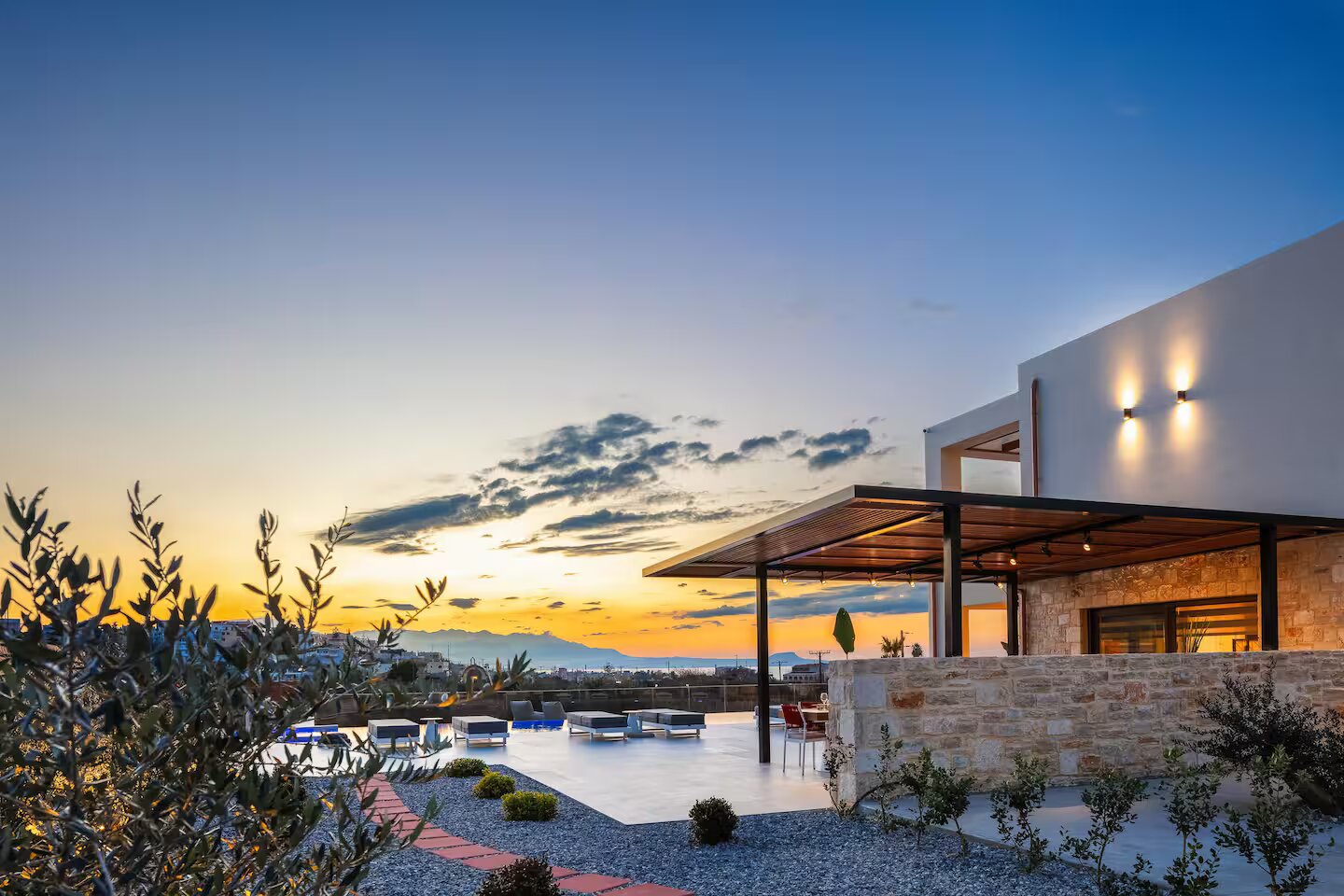 Vellis Residence at sunset